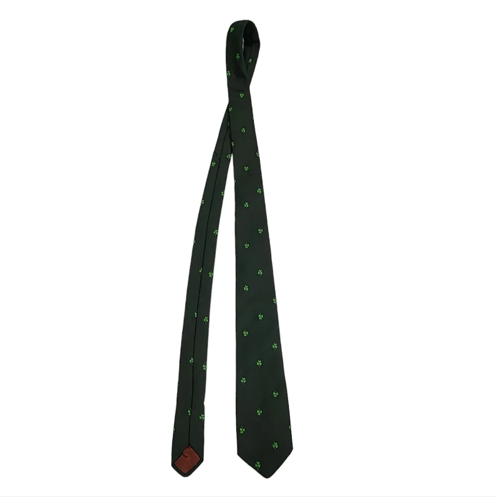 Vintage Millars Shamrock Green Tie Pre Owned Condition - Picture 5 of 6